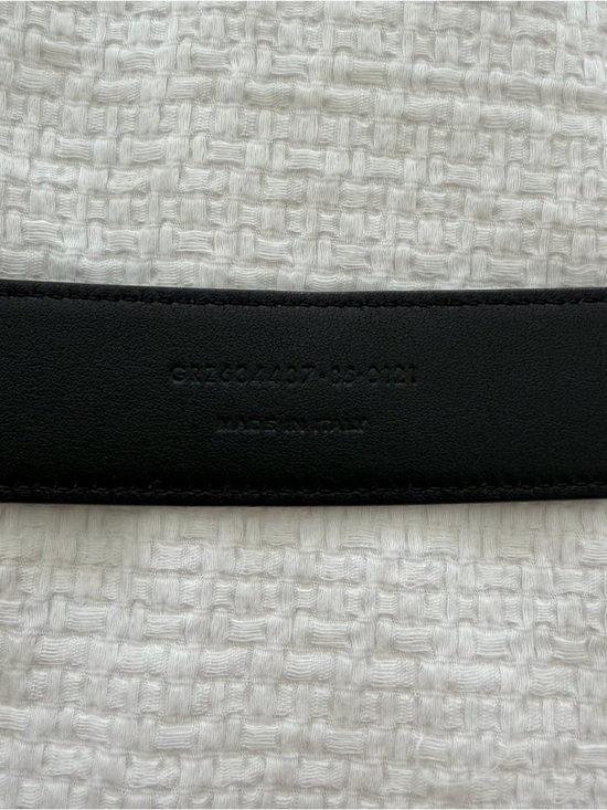 Saint Laurent Black Leather Belt with Gold YSL Buckle main image 4